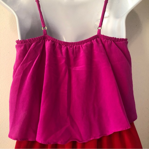 Single 100% Silk High-Low Dress‎ Magenta/Red - Sz XS - EUC - Picture 4 of 9
